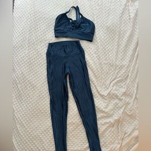 Teal athletic matching workout set